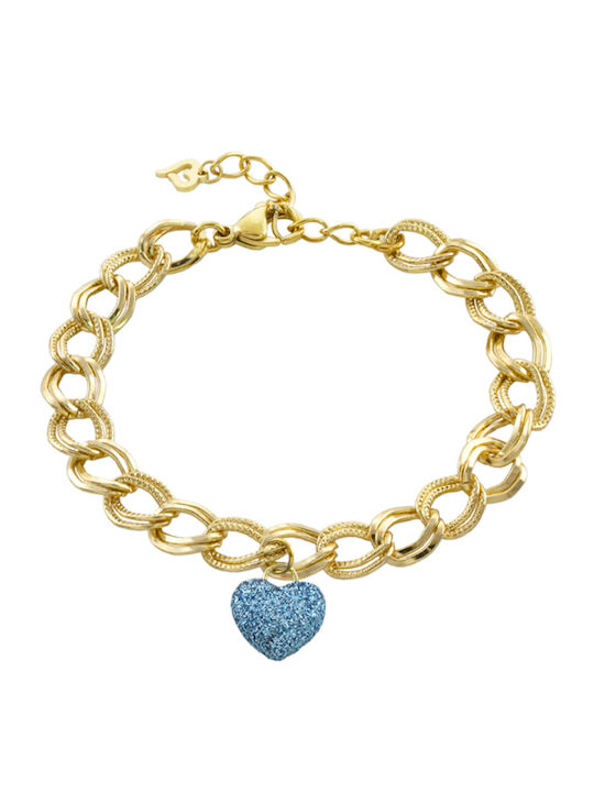 Loisir Women's Bracelet with Heart Design in Gold Plated Brass