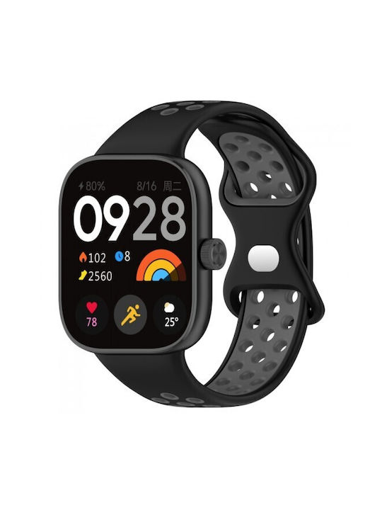 Strap Two Tone Silicone Breathable Xiaomi Redmi Watch 4 5 6 Smart Band 8 Pro 9 Pro Black Grey Oem