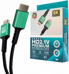 HDMI male - HDMI male 3m Μαύρο