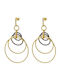 Oxette Earrings Hoops Steel Gold Plated Black