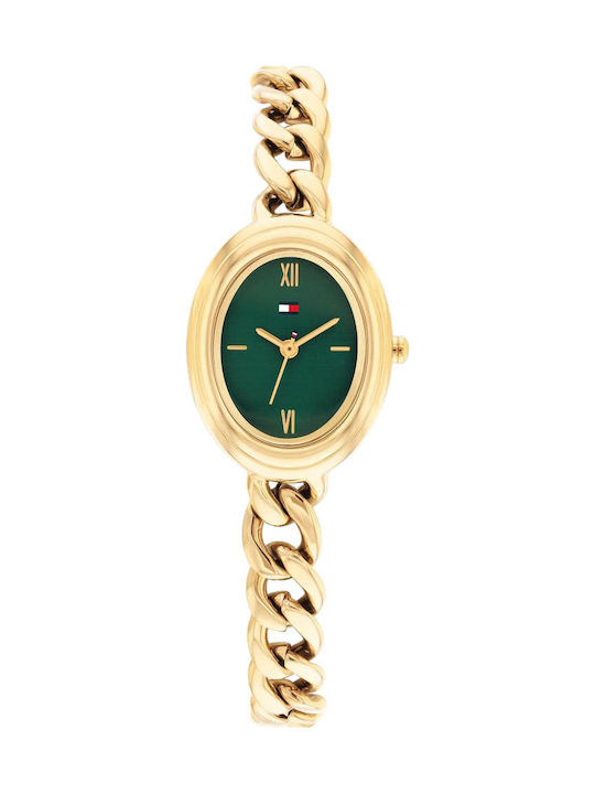 Tommy Hilfiger Demi Γυναικείο Ρολόι 22mm Μπαταρίας με Πράσινο Μεταλλικό Μπρασελέ