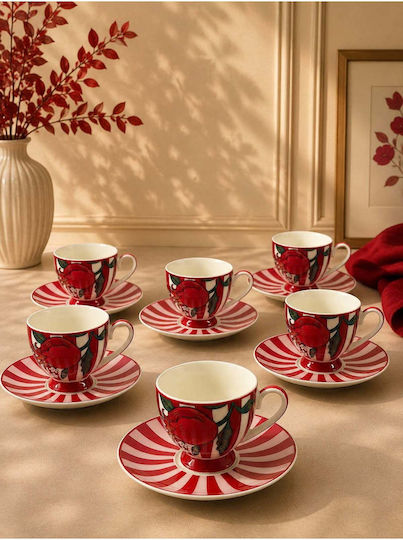 SteweHome SteweHome Kaffee Tasse aus Porzellan Rote 100ml