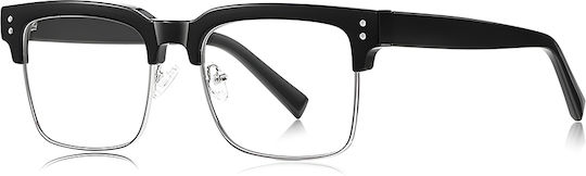 Techsuit Anti-blue Light Glasses Reflex Pc 2205 Women Square Black Silver