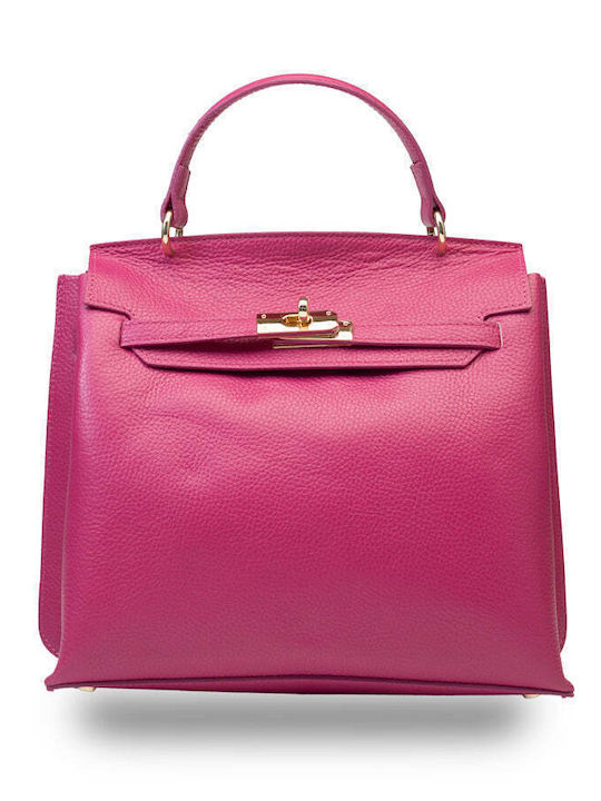 Geantă de Umar din Piele Fuchsia pentru Damă