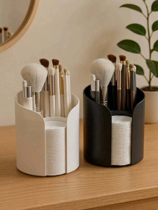 Stewehome Makeup Organization Set Brush Cotton Holder White