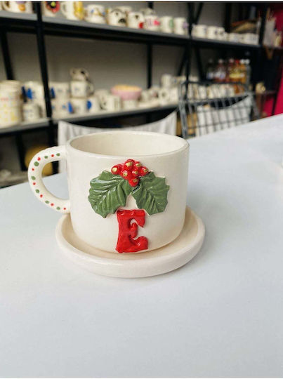 SteweHome Christmas Ceramic Red Mug 135ml