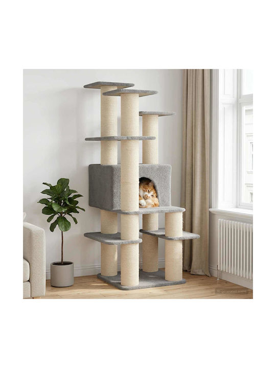 vidaXL Сиво Дърво За Котки 82x82x161см vidaXL Сиво Дърво За Котки 82x82x161см