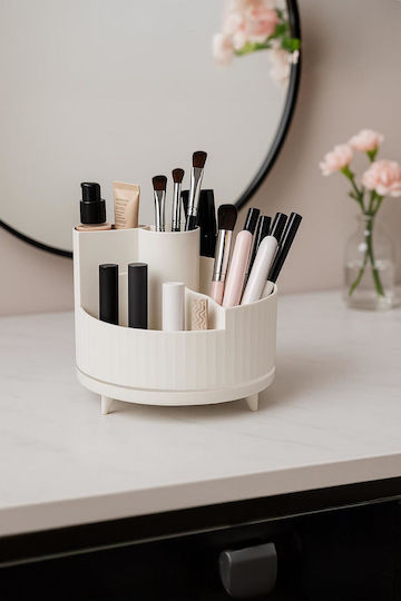 Stewehome Organizator De Machiaj Midi Cu Posibilitate De Rotire 360 Grade Bej