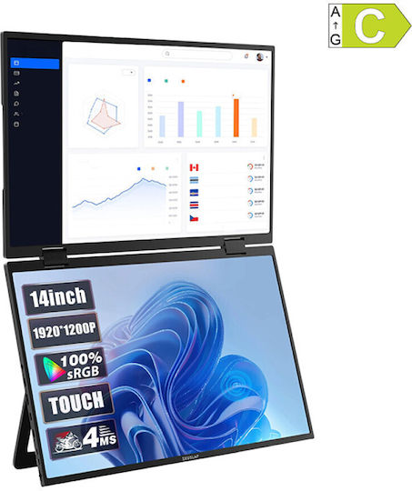 Zeuslap IPS Φορητό Monitor 14" FHD 1920x1200
