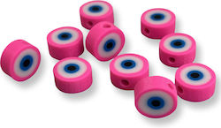Perlen Auge Fimo Fuchsie 10x5mm Loch 1.5mm – Packung 50 Stück