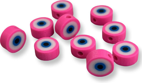 Fimo Fuchsia Eye Bead 10x5mm Hole 1.5mm Packaging 50 Pieces 50 pcs