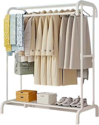 Yh6805 Floor Garment Rack Metal White 157x91cm Yh6805 Floor Garment Rack Metal White 157x91cm
