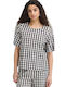 Women's Cotton Blouse Black/White Check
