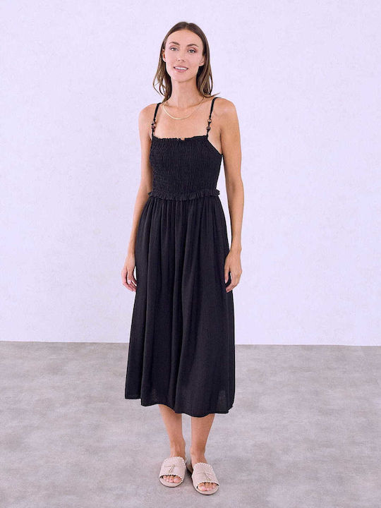 Celestino Women's Midi Smocked Dress Black