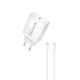 Element Φορτιστής GaN με Θύρα USB-C και Καλώδιο USB-C - USB-C 30W Power Delivery Λευκός (CH-250C)