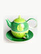 O Dromos tou Tsagiou Sindapur Teapot with Mug Green Porcelain 400ml