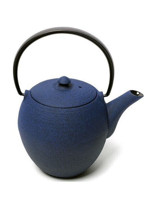 O Dromos tou Tsagiou Mayu Teapot with Mug and Filter Cast Iron Blue 550ml