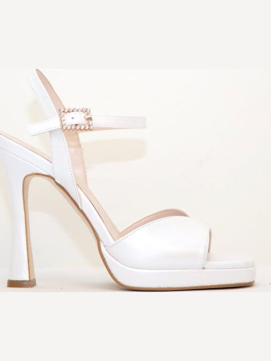 Fardoulis Leather Sandals White