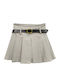 Pleated Mini Skirt Beige