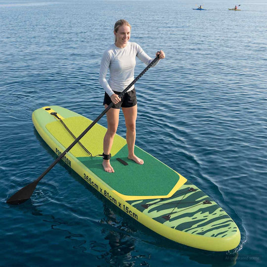 vidaXL Φουσκωτή Σανίδα SUP με Μήκος 3.66m Πράσινη