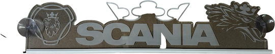 3d Decorative Cabin Sign Red Led 12v24v Scania 500mm 110mm 6mm Cable 15m Plug Lighter Socket