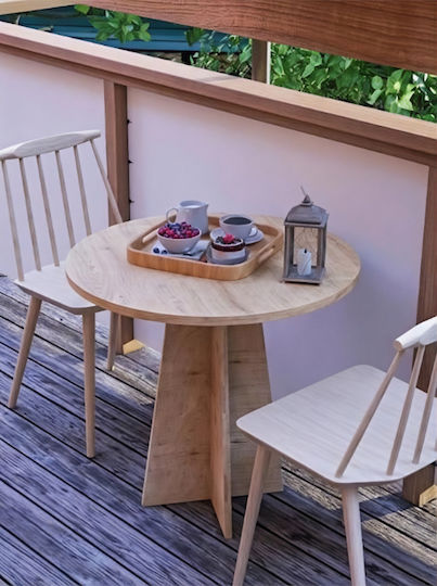 Ovaler Küchen Tisch Holz Santalam 72x60cm