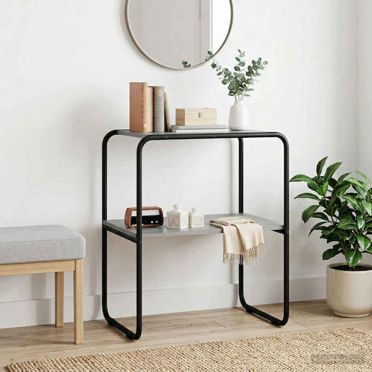 Console Table Made of Wood & Metal Grey L60xW42.5xH70cm