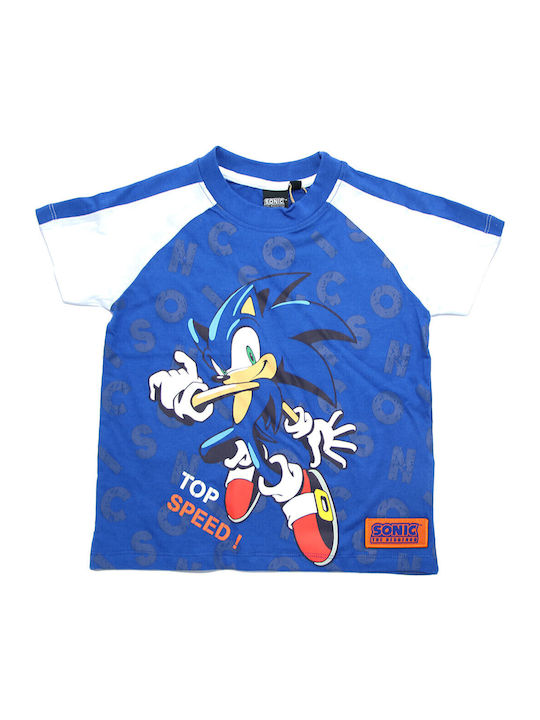 Kinderoberteile T-Shirts Blau Mit Weißen Ärmeln