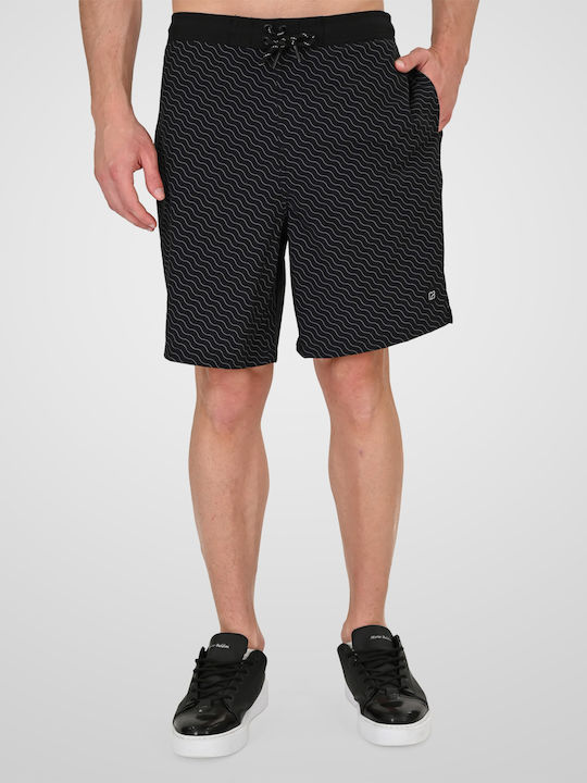Rebase Men's Swimwear Bermuda Black With Patterns