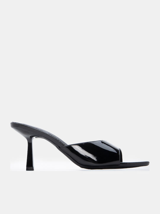 Luigi Patent Leather Mules With High Heel In Bl...