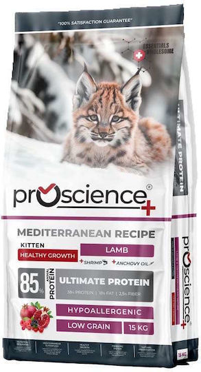Proscience Hrana Uscată cu Puține Cereale pentru Pisici Junior cu Miel / Creveți / Rodie 15kg