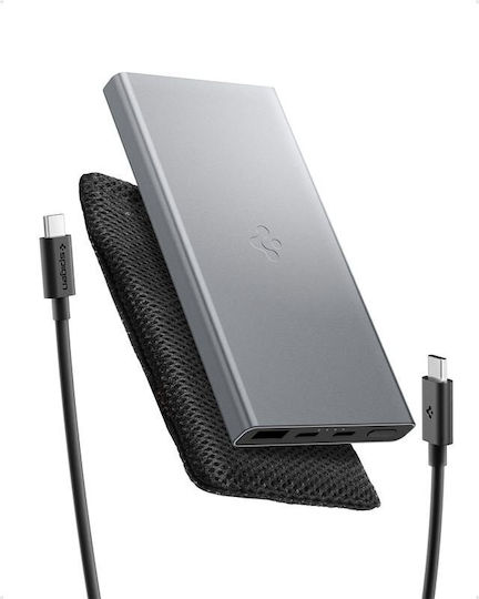 Spigen EA2210 Power Bank 10000mAh 22.5W με Θύρα USB-A και 2 Θύρες USB-C Power Delivery Γκρι