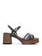 Damen Sandalen Aus Leder Braune T-145861