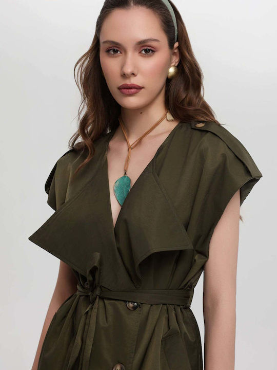 Women's Green Gabardine