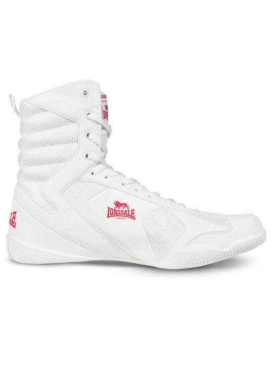 Lonsdale Ψηλά Ανδρικά Παπούτσια Πυγμαχίας Λευκά