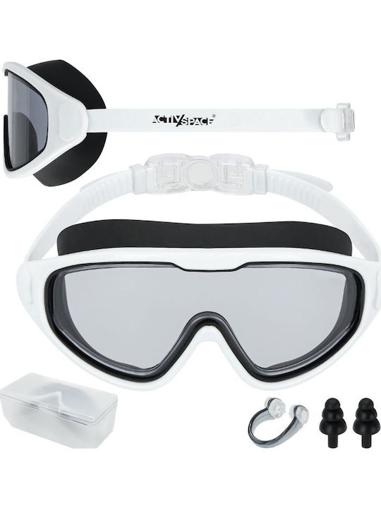 Activ Space Swimming Goggles Adults with Anti-Glare Lenses White