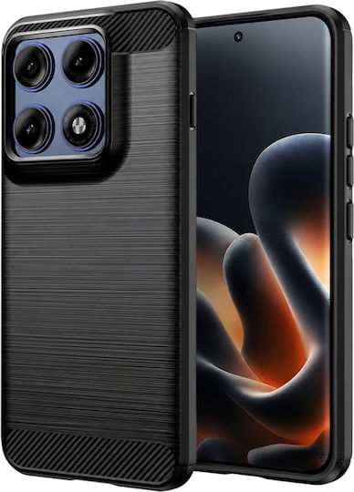 Husă Subțire Din Silicon Motorola Edge 70 Pro Set Autocolante Textură Fibra De Carbon Silicon Negru