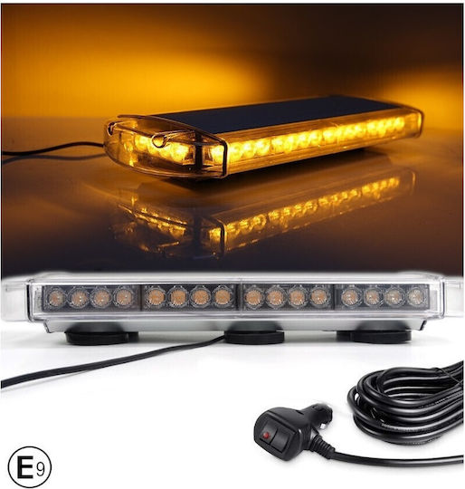 55 Cm 40 LED Leistungsstarkes Notfall-Dioden-Warnlicht Blitzmagnete 12-24v 10 Betriebsmodi Gelb-Orange Licht