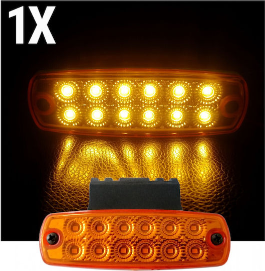 12 LED аварийна лампа жълта мигаща светлина мигаща оранжева стойка водоустойчива 12v-24v