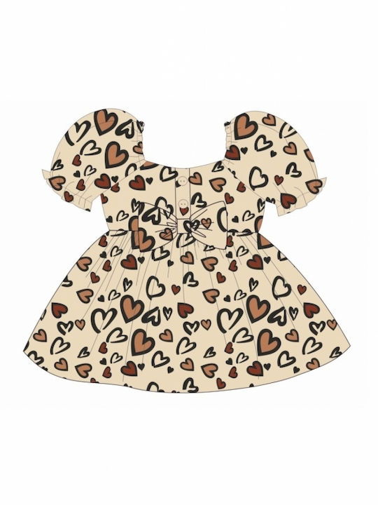Funky Mädchenkleid Tierdruck Beige