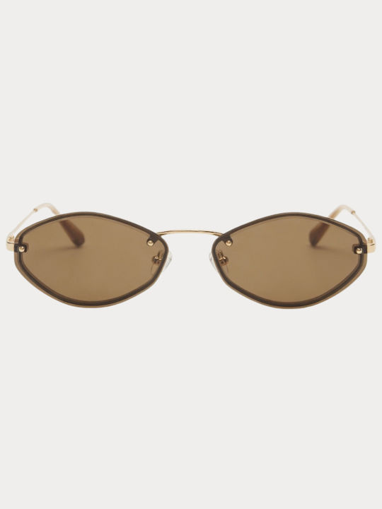 JACQUEMUS Women's Sunglasses with Gold Metallic Frame and Gold Lens