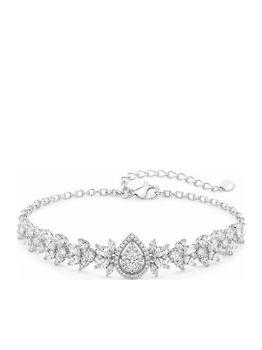 Jooliete Women's Silver Chain Bracelet with Zircon