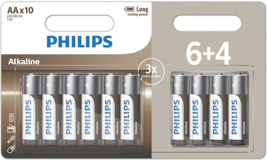 Philips LR6 Alkaline Batteries AA 1.5V 10pcs