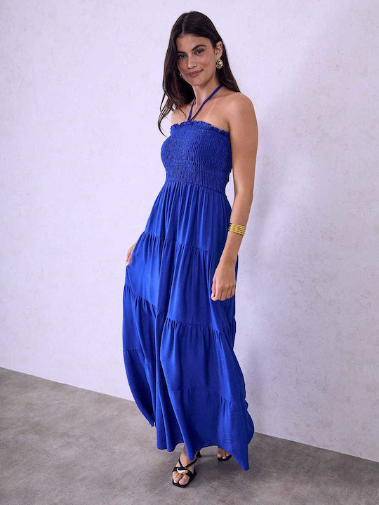 Celestino Women's Maxi Dress Smocked Electric Blue