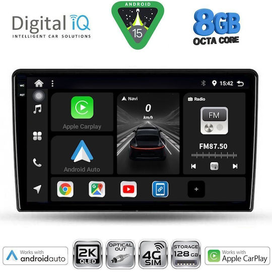 Digital IQ Car Audio System for Ford Fiesta 2018 (Bluetooth/USB/WiFi/GPS/Apple CarPlay/Android Auto) with 10" Touch Screen
