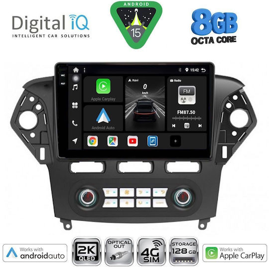 Digital IQ Ηχοσύστημα Αυτοκινήτου για Ford Mondeo 2011-2013 με Clima (Bluetooth/USB/WiFi/GPS/Apple-Carplay/Android-Auto) με Οθόνη Αφής 10"