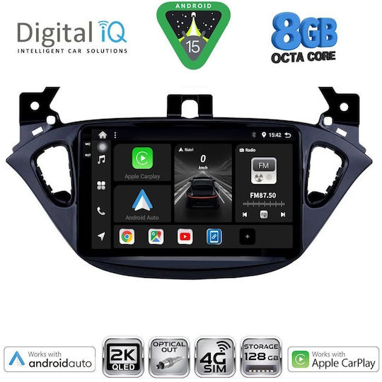 Digital IQ Car Audio System for Opel Adam / Corsa 2014-2019 Bluetooth USB WiFi GPS Apple CarPlay Android Auto with 9" Touch Screen