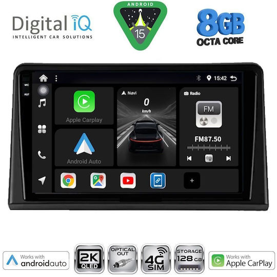 Digital IQ Ηχοσύστημα Αυτοκινήτου για Renault Express 2020 (Bluetooth/USB/WiFi/GPS/Apple-Carplay/Android-Auto) με Οθόνη Αφής 9"