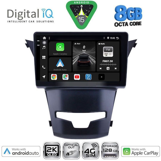 Digital IQ Car Audio System for Ssangyong Korando 2014-2019 Bluetooth USB WiFi GPS Apple CarPlay Android Auto with 9" Touch Screen