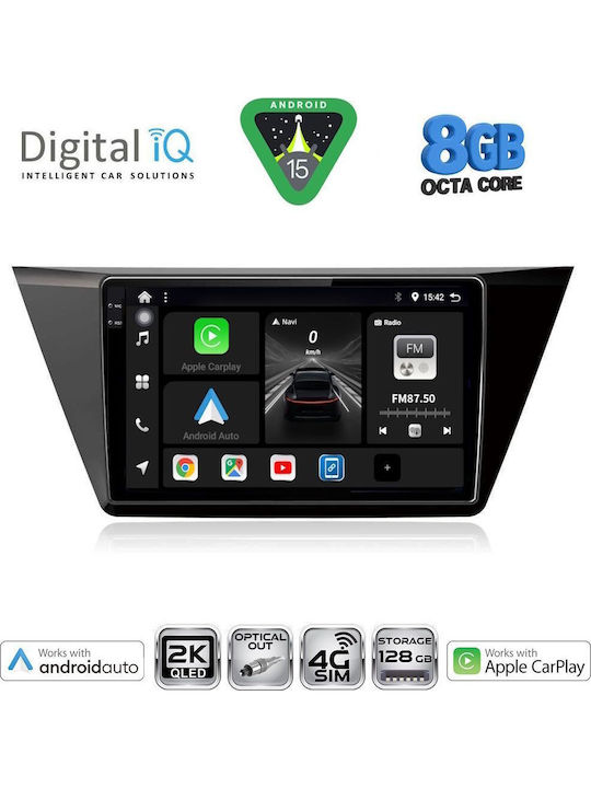 Digital IQ Car Audio System for Volkswagen Touran 2016 (Bluetooth/USB/WiFi/GPS/Apple CarPlay/Android Auto) with 10" Touch Screen